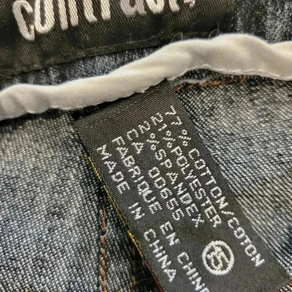 Womans Contrast Blue Jeans sz 15 Junior straight leg - Picture 2 of 6